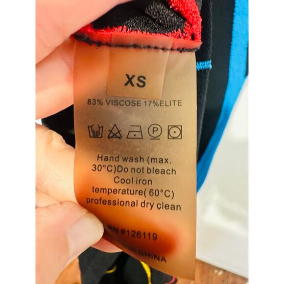 VICTOR GLEMAUD Rainbow Striped Mock Neck Sleeveless Sheath Dress Size XS - Picture 13 of 16